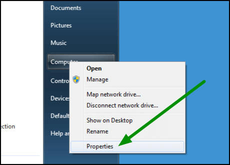 alt-text="An arrow points to 'Properties' as the last item of the right-click menu."